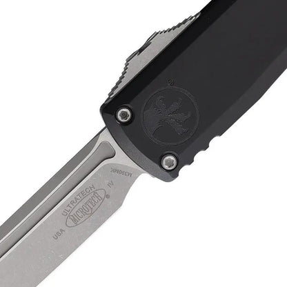 Microtech Auto Ultratech Gen IV OTF Knife Automatic Opening M390 Blade Black Aluminum Handle For Tactical EDC by Microtech