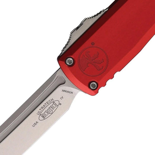 Microtech Auto Ultratech Gen IV OTF Knife With M390 Blade Red Aluminum Handle For EDC Enthusiasts by Microtech