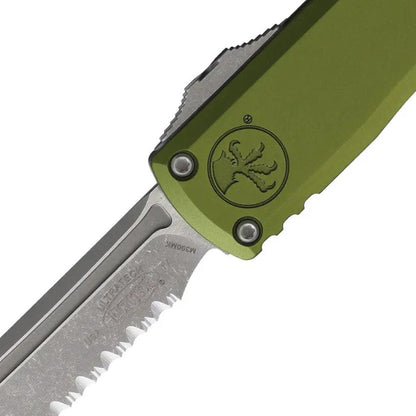 Microtech Ultratech Gen IV Auto Knife M390 Serrated Tanto Blade OD Green Handle Glass Breaker For Tactical Collectors by Microtech