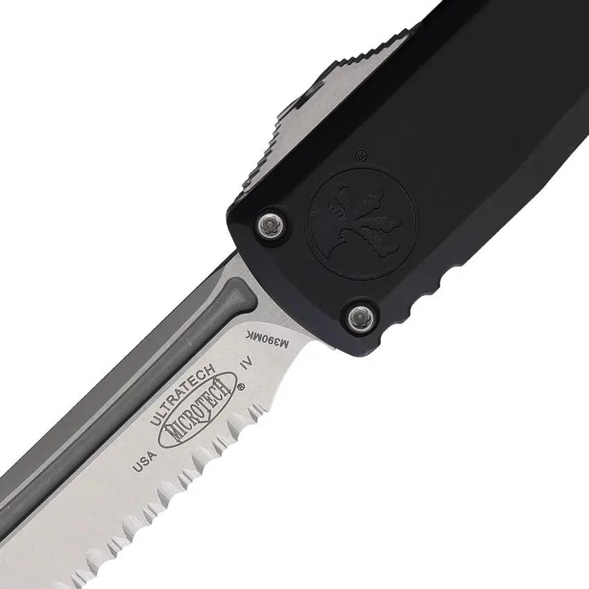 Microtech Ultratech Gen IV Automatic OTF Knife With 3.5 Inch M390 Tanto Blade Black Aluminum Handle For Tactical EDC by Microtech