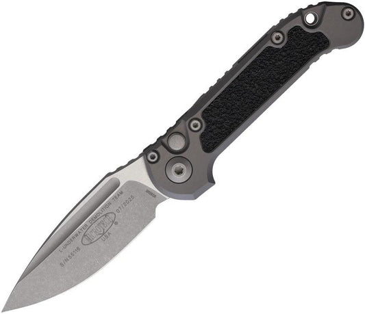 Microtech Auto LUDT Button Lock Gen III Knife 4.5 Inch Closed 3.5 Inch Bohler M390 Blade Apocalyptic Finish For Collectors by Microtech