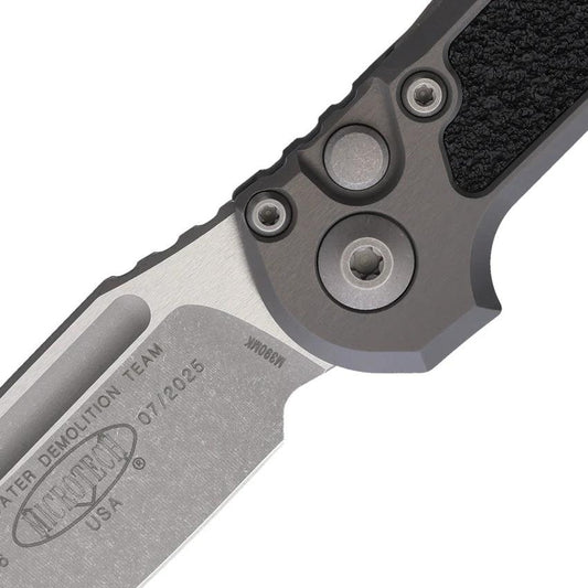 Microtech Auto LUDT Button Lock Gen III Knife 4.5 Inch Closed 3.5 Inch Bohler M390 Blade Apocalyptic Finish For Collectors by Microtech