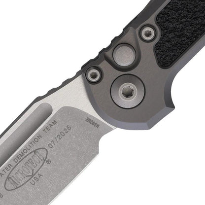 Microtech Auto LUDT Button Lock Gen III Knife 4.5 Inch Closed 3.5 Inch Bohler M390 Blade Apocalyptic Finish For Collectors by Microtech