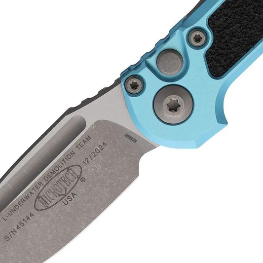 Microtech Auto LUDT Gen III Button Lock EDC Knife Apocalyptic M390 Turquoise Handle For EDC Enthusiasts by Microtech