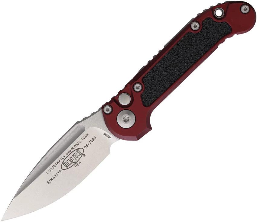 Microtech Auto LUDT Button Lock Gen III Knife For EDC Enthusiasts With Bohler M390MK Blade And Merlot Aluminum Handle by Microtech