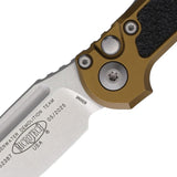 Microtech Auto LUDT Gen III Button Lock Folding Knife For EDC Pros 3.5in M390MK Blade 4.5in Closed Tan Aluminum by Microtech