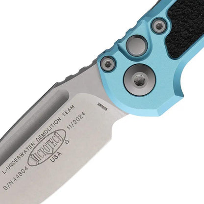 Microtech Auto LUDT Gen III Button Lock Knife 3.5in M390MK Premium Turquoise Aluminum Handle EDC by Microtech
