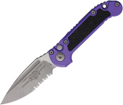 Microtech Auto LUDT Button Lock Gen III Knife For EDC Enthusiasts Purple Aluminum Handle M390MK Automatic Opening by Microtech