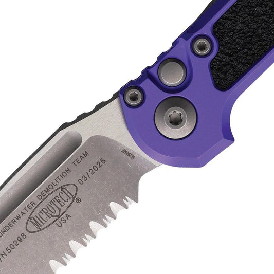 Microtech Auto LUDT Button Lock Gen III Knife For EDC Enthusiasts Purple Aluminum Handle M390MK Automatic Opening by Microtech