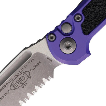 Microtech Auto LUDT Button Lock Gen III Knife For EDC Enthusiasts Purple Aluminum Handle M390MK Automatic Opening by Microtech
