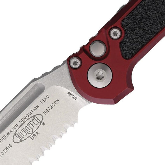 Microtech Auto LUDT Button Lock Gen III EDC Knife With Automatic Opening Merlot Aluminum Handle M390MK Blade by Microtech