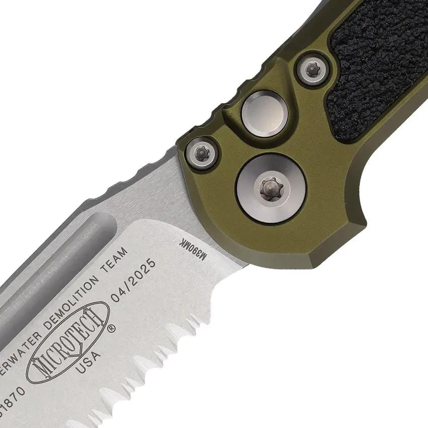Microtech Auto LUDT Button Lock Gen III 1135 11OD EDC Knife With OD Green Aluminum Handle And M390 Blade by Microtech