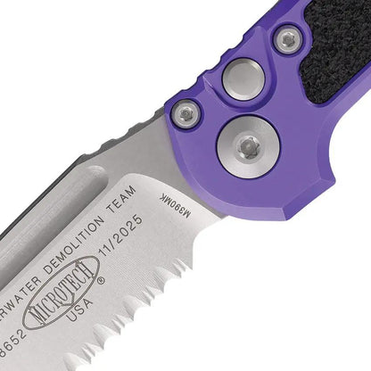 Microtech Auto LUDT Gen III Button Lock Knife Automatic Opening 3.5in Blade Purple Aluminum Handle EDC by Microtech