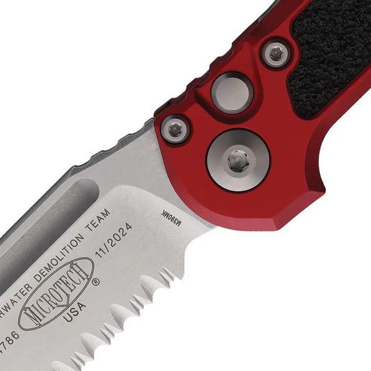 Microtech Auto LUDT Button Lock Gen III 1135 11RD EDC Knife Automatic Opening Red Aluminum Handle by Microtech