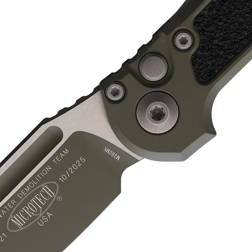 Microtech Auto LUDT GenIII Knife With Automatic Opening Moss Green Cerakote M390MK Blade 4.5in Closed For EDC by Microtech