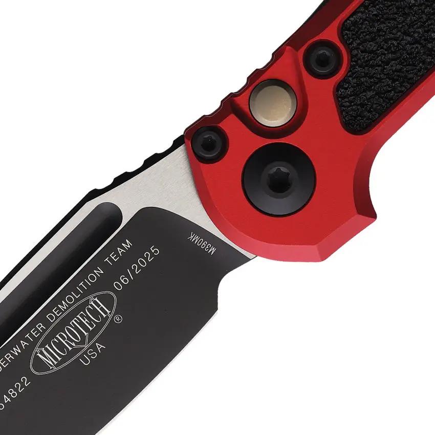 Microtech Auto LUDT Gen III 1135-1RD Automatic EDC Knife With Two Tone Bohler M390MK Blade and Red Aluminum Handle by Microtech