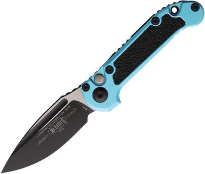 Microtech Auto LUDT Button Lock Gen III EDC Knife Automatic Opening With M390 Blade Turquoise Aluminum Handle by Microtech