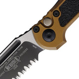 Microtech Auto LUDT Button Lock Gen III Knife 1135-2TA Two Tone Premium M390 Serrated Blade Tan Aluminum Handle For EDC by Microtech