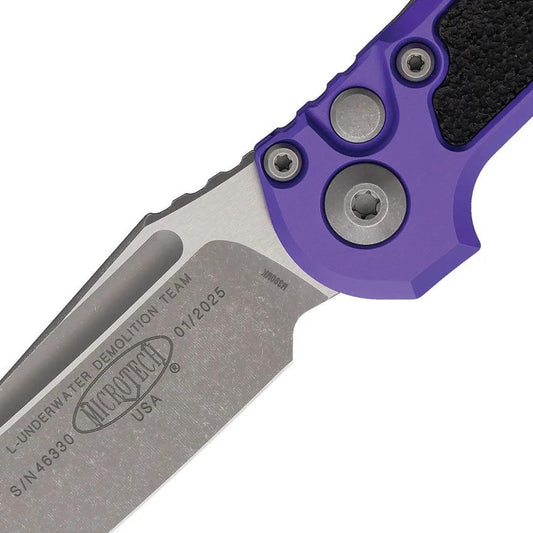 Microtech Auto LUDT GenIII Button Lock 1136 10APPU Purple Aluminum Handle Black Traction Premium EDC Knife by Microtech