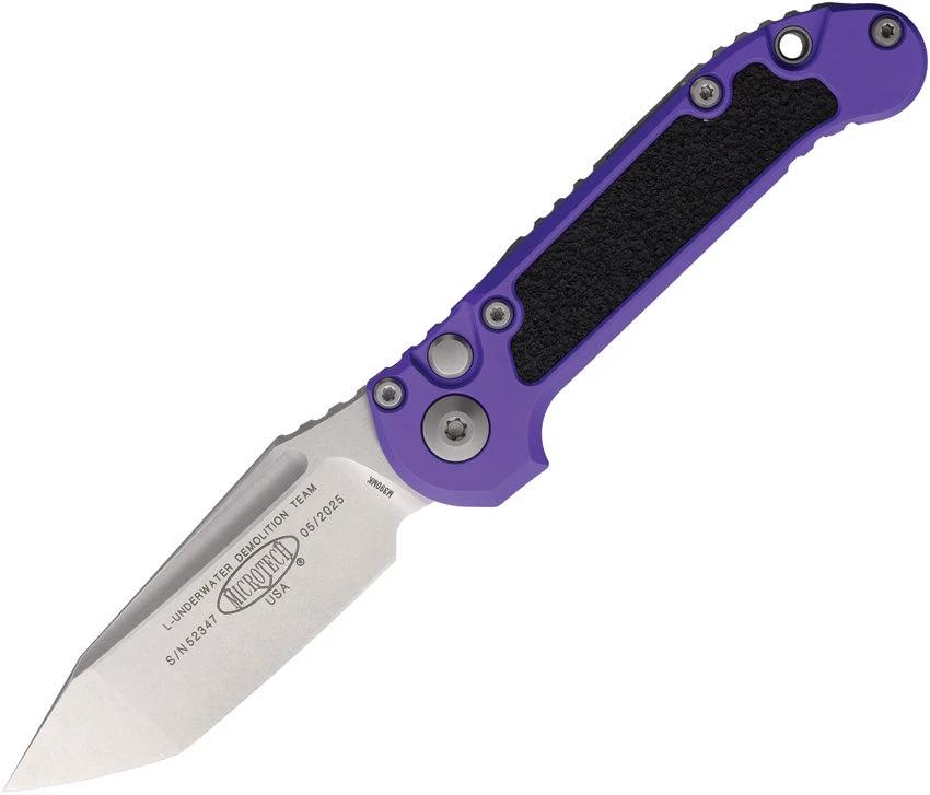 Microtech Auto LUDT GenIII 3.5in M390MK Blade Purple Aluminum Handle Automatic Opening EDC Knife by Microtech