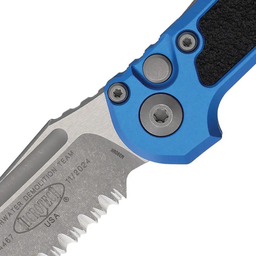 Microtech Auto LUDT Button Lock EDC Knife GenIII Blade Bohler M390 Apocalyptic Blue Aluminum by Microtech