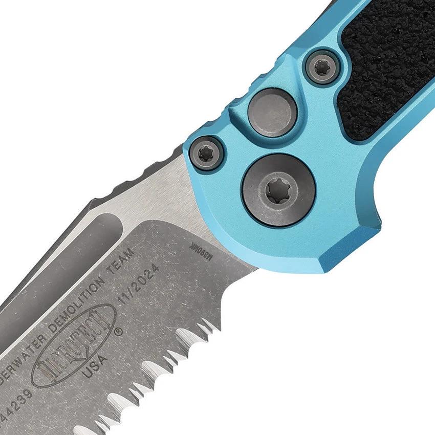 Microtech Auto LUDT Button Lock Gen III Knife With Apocalyptic M390 Blade And Turquoise Handle For EDC Enthusiasts by Microtech