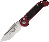 Microtech Auto LUDT Gen III Button Lock Knife Automatic Opening EDC 3.5 Inch M390MK Serrated Tanto Merlot Aluminum by Microtech