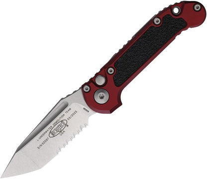 Microtech Auto LUDT Gen III Button Lock Knife Automatic Opening EDC 3.5 Inch M390MK Serrated Tanto Merlot Aluminum by Microtech