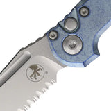 Microtech Auto LUDT Marfione Select Knife For EDC Enthusiasts Automatic Opening M390MK Tanto Ice Blue Titanium by Microtech