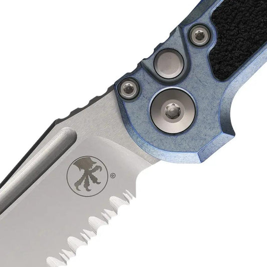 Microtech Auto LUDT Marfione Select Premium Automatic Knife With M390 Blade Ice Blue Titanium For EDC Enthusiasts by Microtech