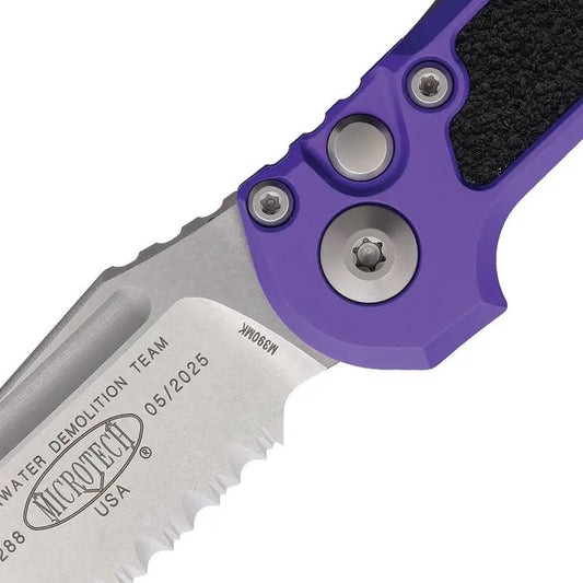 Microtech Auto LUDT GenIII 113612PU Purple Aluminum Handle Tactical EDC Knife With Automatic Opening And M390MK Tanto by Microtech