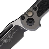 Microtech Auto LUDT GenIII Button Lock EDC Knife Automatic Opening Bohler M390MK Blade TwoTone Gray Aluminum Handle by Microtech
