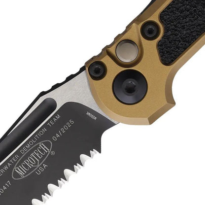 Microtech Auto LUDT GenIII Button Lock EDC Knife Two Tone M390 Tanto for Professionals by Microtech
