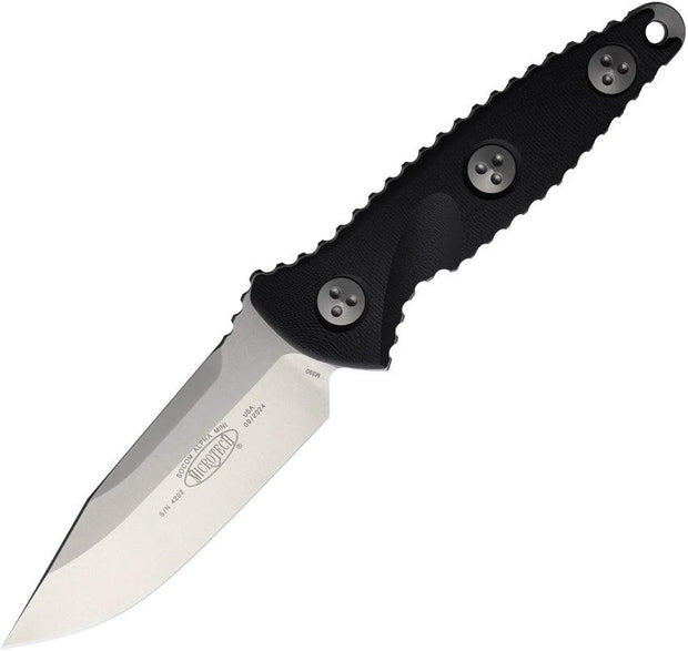 Microtech Socom Alpha Mini Fixed Blade Knife SE Stonewash 3.75in Blade Black G10 Handle Kydex Sheath For Tactical EDC by Microtech