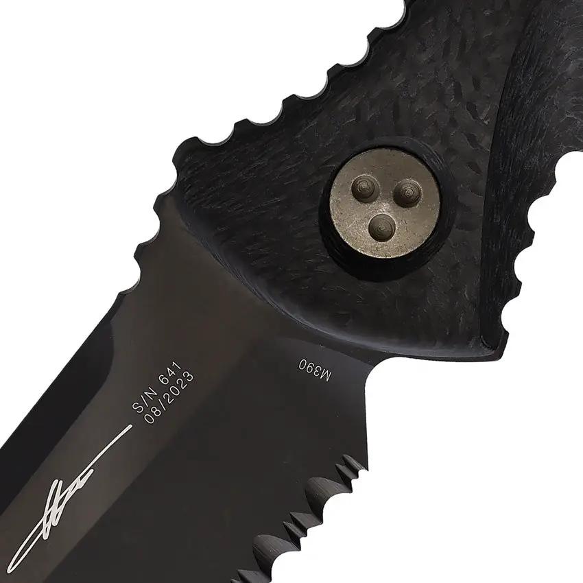 Microtech Socom Alpha Mini S E DLC Blade With Carbon Fiber Handle Premium Compact Tactical Knife For Collectors by Microtech
