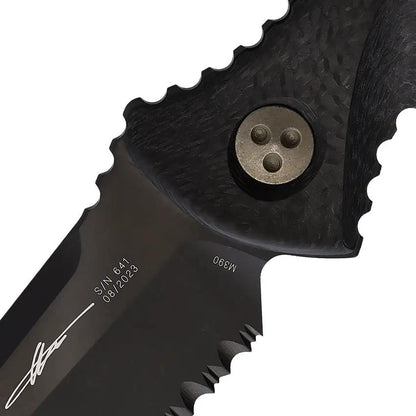 Microtech Socom Alpha Mini S E DLC Blade With Carbon Fiber Handle Premium Compact Tactical Knife For Collectors by Microtech