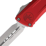 Microtech Auto Combat Troodon DE Gen III Knife For Tactical Enthusiasts With 4 Inch Blade Red Aluminum by Microtech