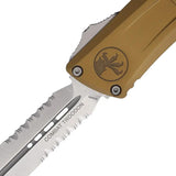 Microtech Troodon Auto Opening Gen III Tactical Knife 5.38in Closed 4in M390 Blade Tan Aluminum by Microtech