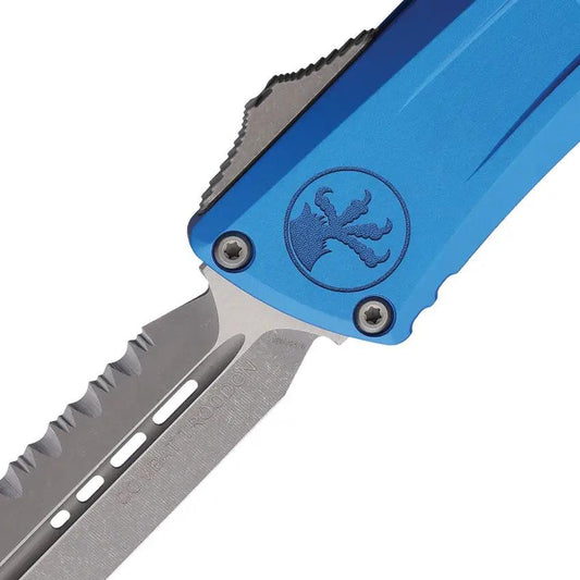 Microtech Auto Combat Troodon DE Gen III Automatic Knife Apocalyptic M390MK Dagger Blade Blue Aluminum EDC Enthusiasts by Microtech
