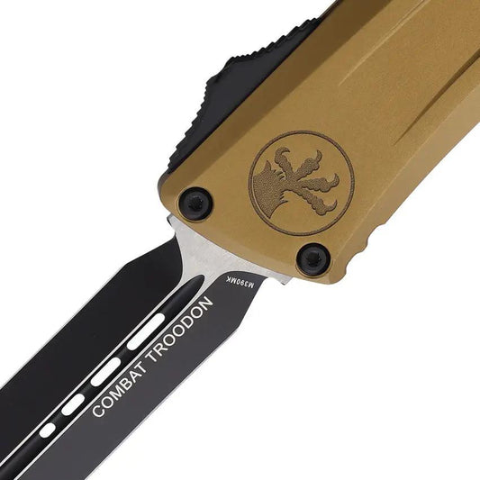 Microtech Auto Combat Troodon DE Gen III 1142-1TA Two Tone Bohler M390MK Blade EDC Knife For Tactical Enthusiasts by Microtech