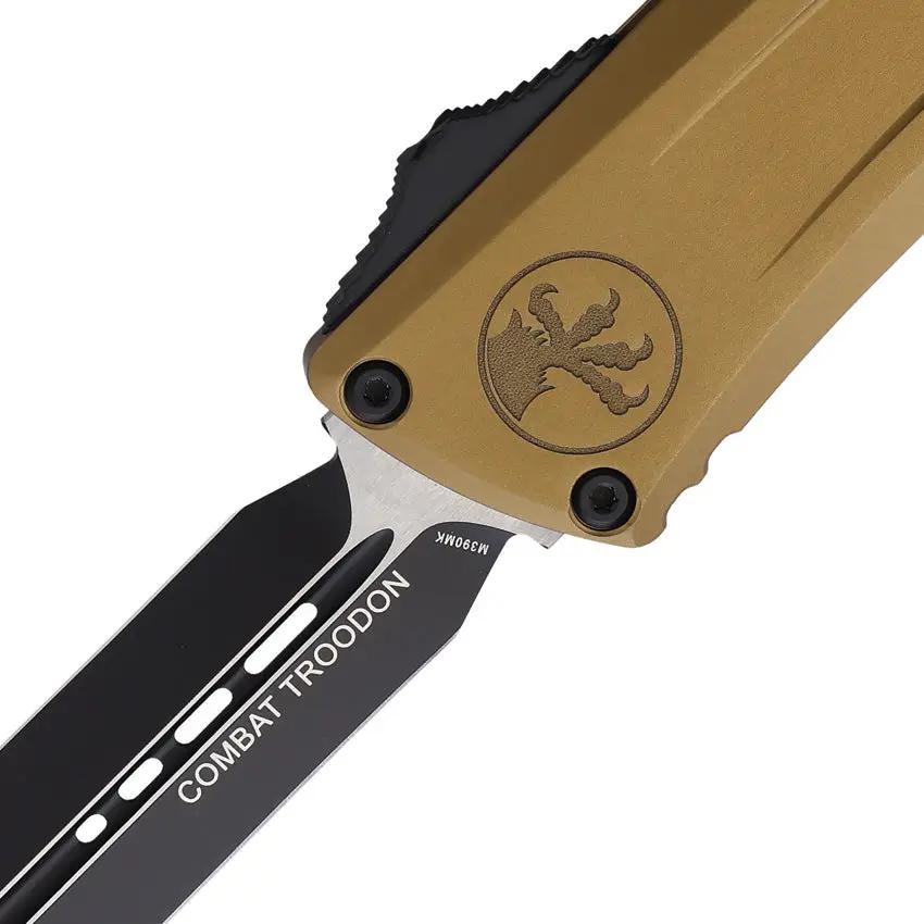 Microtech Auto Combat Troodon DE Gen III 1142-1TA Two Tone Bohler M390MK Blade EDC Knife For Tactical Enthusiasts by Microtech