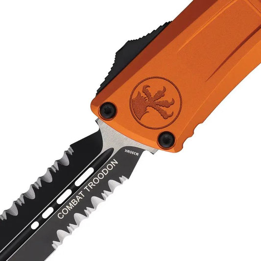 Microtech Auto Combat Troodon Gen III 1142-2OR Rapid One Handed Automatic Opening for Serious Collectors and Pros by Microtech