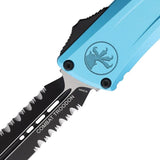 Microtech Auto Combat Troodon Gen III 1142 2TQ Tactical EDC Knife Auto Opening M390 Blade Turquoise Aluminum by Microtech