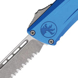 Microtech Auto Combat Troodon SE Gen III 4 Inch M390 Blade Blue Aluminum Handle Fast One Handed Deployment Collectors by Microtech