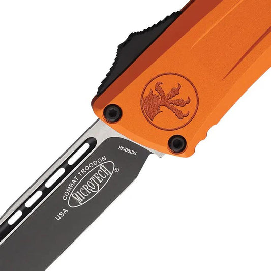 Microtech Auto Combat Troodon SE Gen III 1143-1OR Automatic Knife For Pros And Enthusiasts, 4-Inch Blade, Orange Handle by Microtech