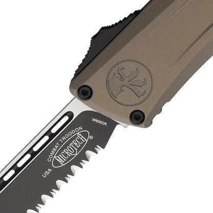 Microtech Auto Combat Troodon SE Gen III Knife For Tactical Enthusiasts With M390MK Blade 4 Inch Gray Aluminum by Microtech