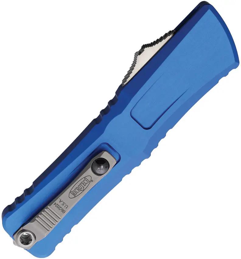 Microtech Auto Combat Troodon TE GenIII 1144 10BL Automatic Knife With M390 Blade And Blue Aluminum Handle For EDC by Microtech