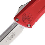 Microtech Auto Troodon Combat Knife Gen III with M390 Blade and Red Aluminum Handle Automatic Opening for Tactical EDC by Microtech
