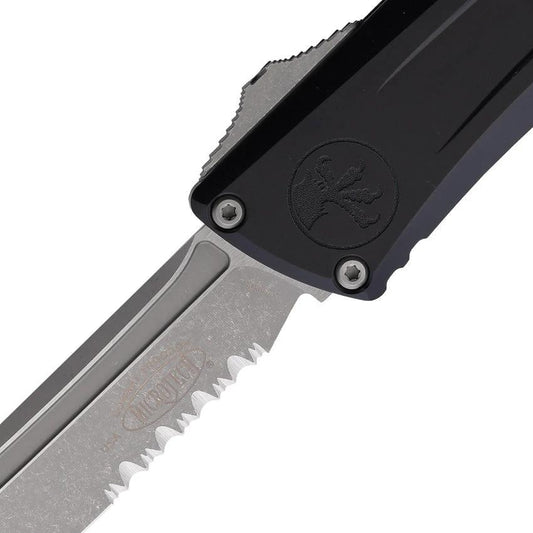 Microtech Auto Combat Troodon TE Gen III 1144-11AP Automatic Knife Black Aluminum Handle for Tactical EDC by Microtech