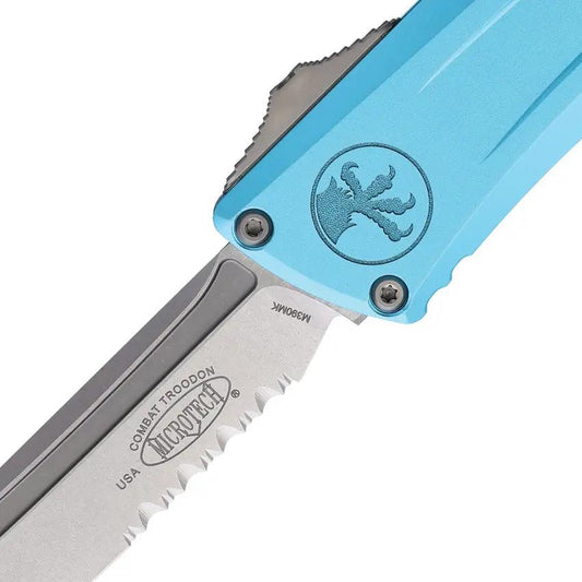 Microtech Troodon Auto Combat Knife Gen III 114411TQ Automatic Opening Turquoise Aluminum Handle M390 For EDC by Microtech